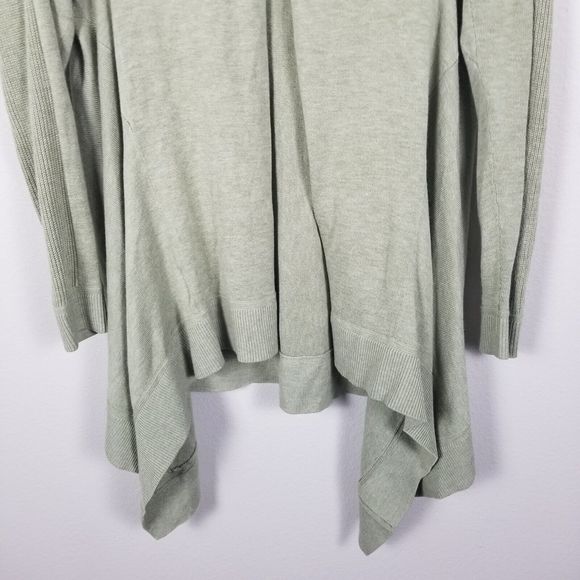 Lululemon Cashlu Knit Waterfall Open Cardigan In Heathered Rosemary Green Sz M/L - Picture 11 of 13